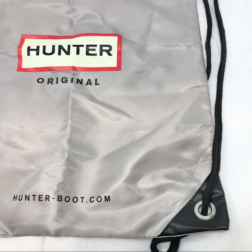 Hunter Light Grey Nylon Drawstring Backpack Bag W… - image 2